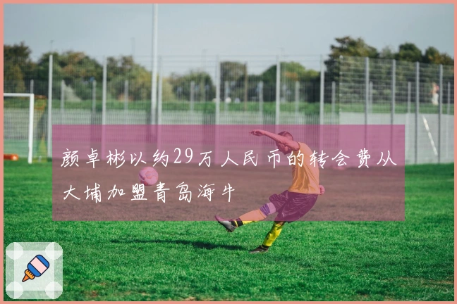 颜卓彬以约29万人民币的转会费从大埔加盟青岛海牛